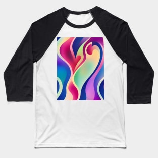 Multicolor Heart Flame Abstract Baseball T-Shirt